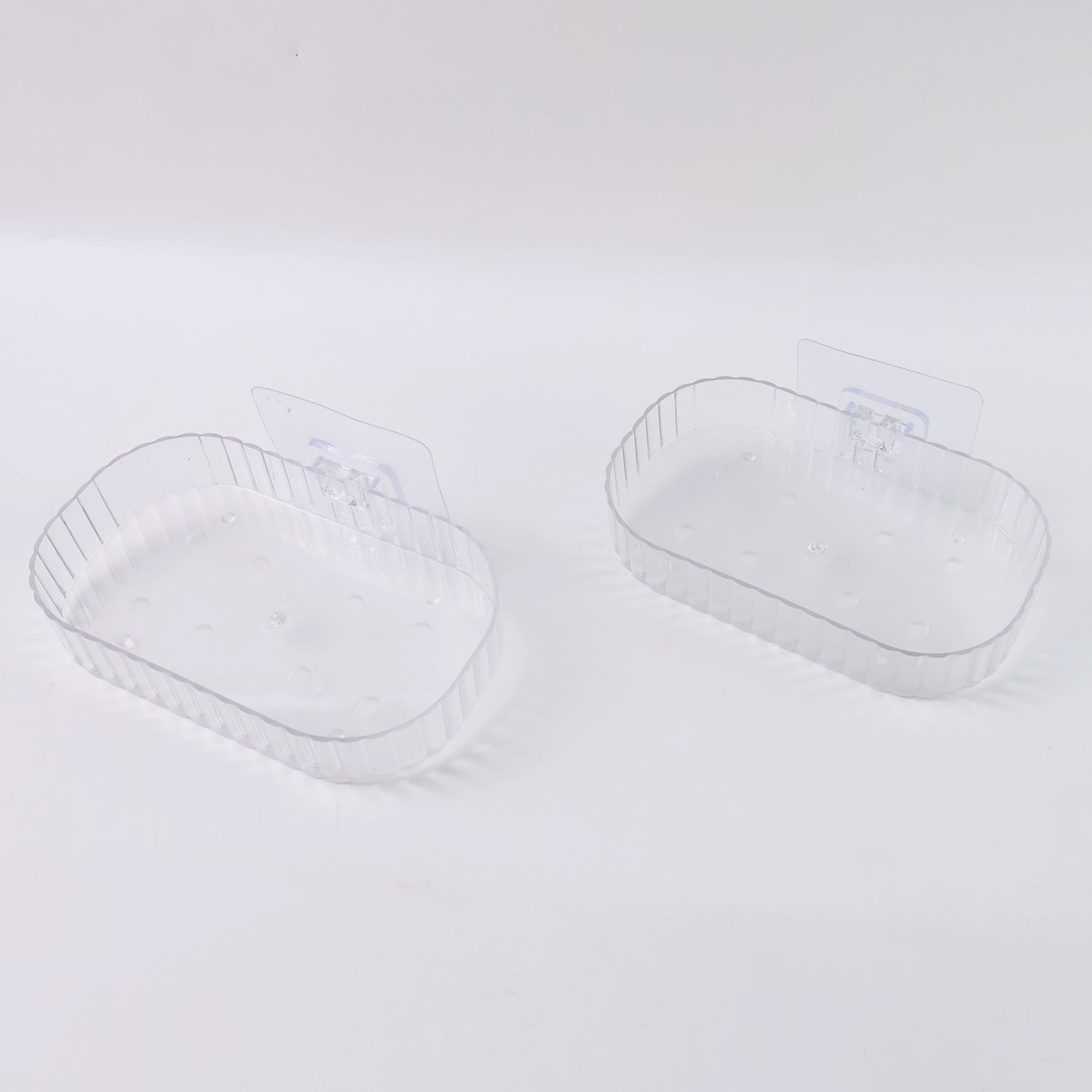 Sleek Transparent Soap Tray with Wall Mount Feature Sleek Transparent Soap Tray with Wall Mount Feature